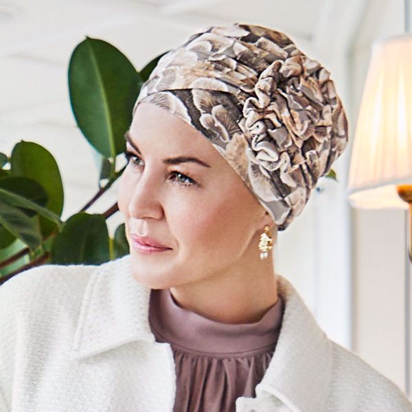 HocLotus Turban - Printed, Organic Nature