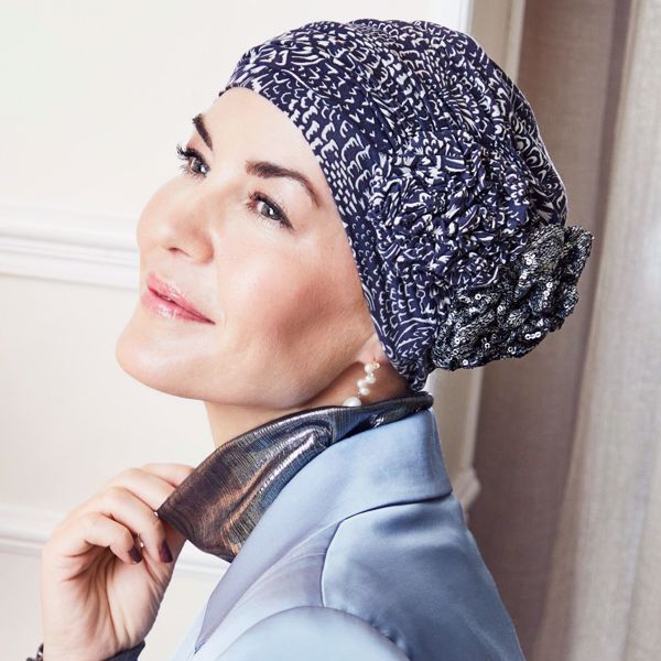 HocYama Turban - Printed, Floating Navy