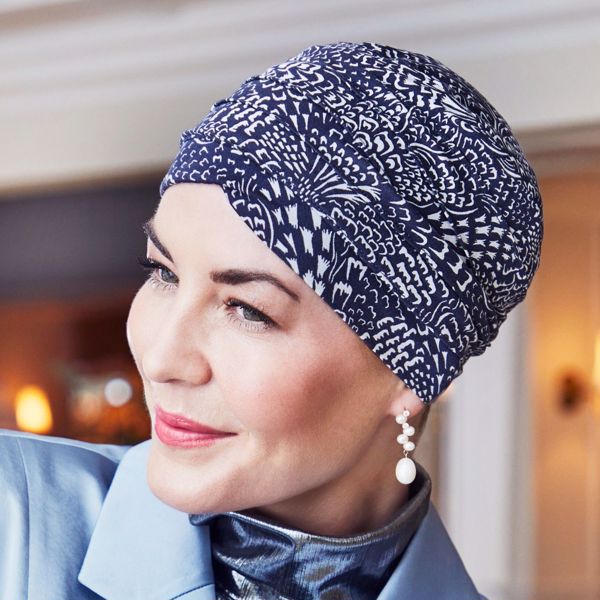 HocYoga Turban - Printed, Floating Navy