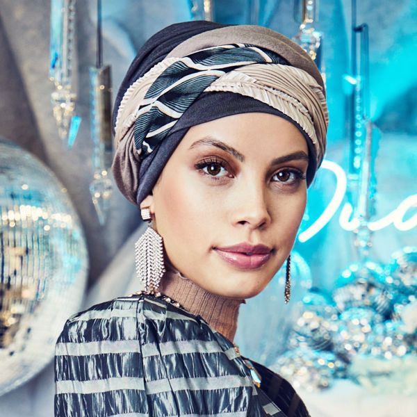 HocPERLA - Boho Turban Set, Anthracite Peacock Mix