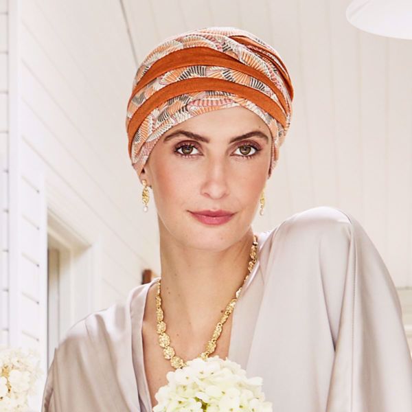 Hocshanti Turban - W/print, Orange Elements